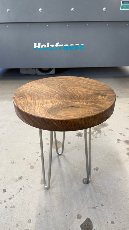 Beistelltisch Walnuss - Runder Holztisch - 42cm Durchmesser