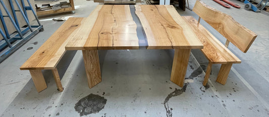 Tischplatte 160cm/160cm inkl. Bänke