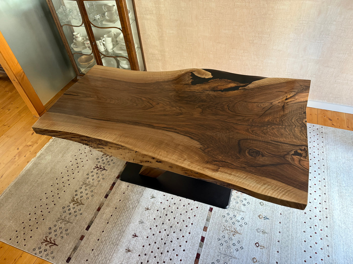 Walnussplatte | Tischgestell Nussbaum X Metall