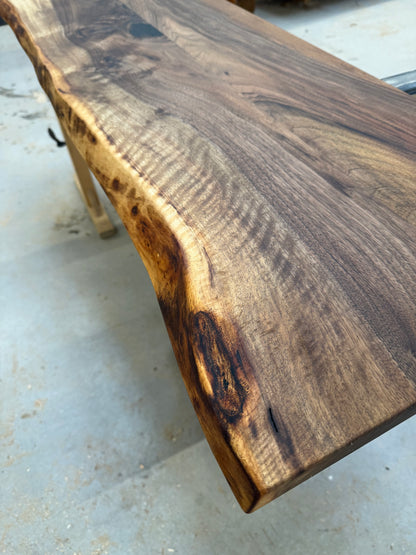 Massive Nussbaumplatten bis 200cm Länge / Holzplatten geölt - verschiedene Größen / Für Waschtische Beistelltisch - Fensterbänke