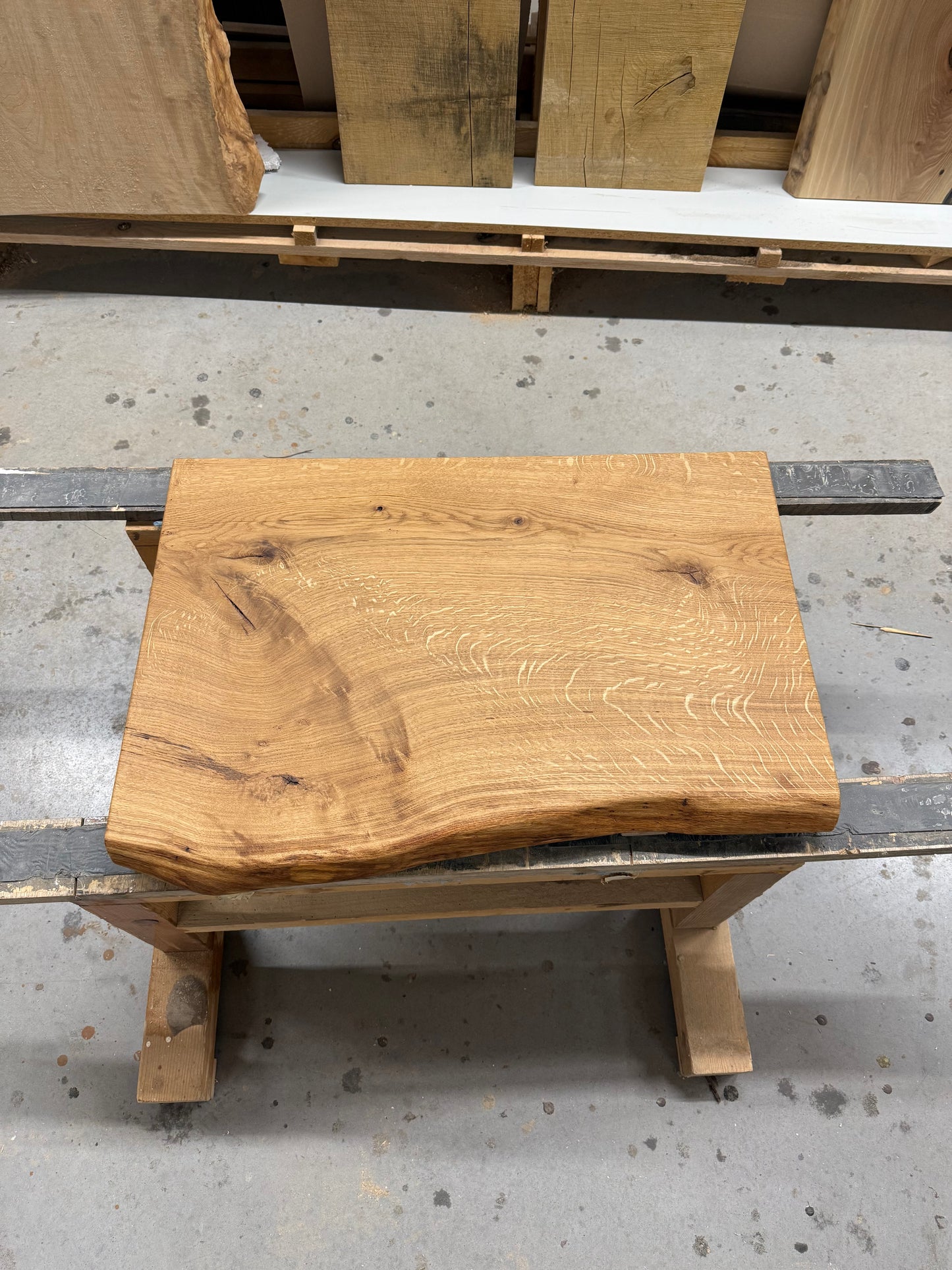 Eichenholzplatten geölt, bis 170cm Länge / Massivholzplatten mit Waldkante