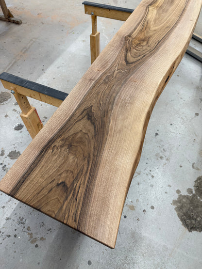 Massive Nussbaumplatten bis 200cm Länge / Holzplatten geölt - verschiedene Größen / Für Waschtische Beistelltisch - Fensterbänke