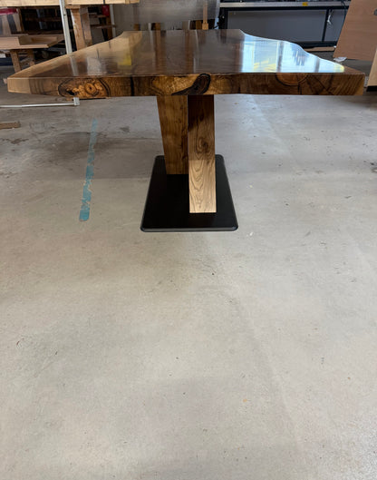 Walnussplatte | Tischgestell Nussbaum X Metall