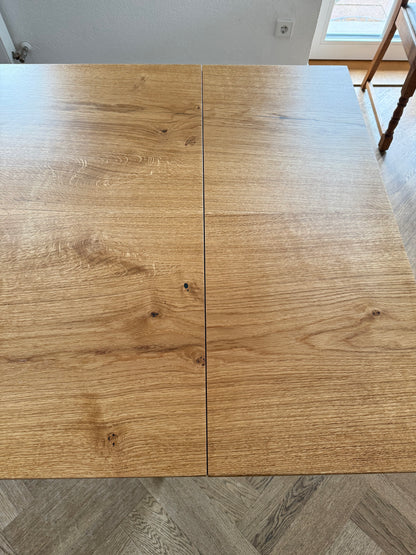 Eichenholztisch mit Schweizer Kante 250cm +Ansteckplatte