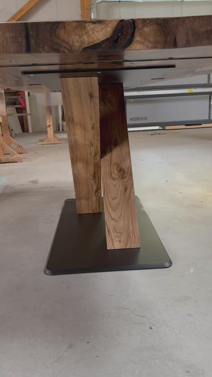 Walnussplatte | Tischgestell Nussbaum X Metall